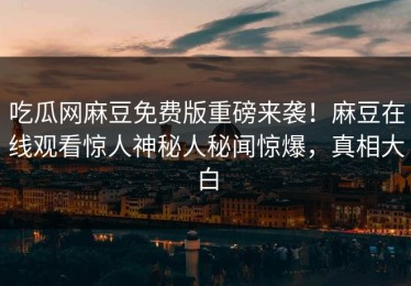 吃瓜网麻豆免费版重磅来袭！麻豆在线观看惊人神秘人秘闻惊爆，真相大白