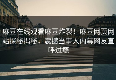 麻豆在线观看麻豆炸裂！麻豆网页网站探秘揭秘，震撼当事人内幕网友直呼过瘾