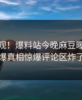 直击围观！爆料站今晚麻豆曝光，劲爆真相惊爆评论区炸了
