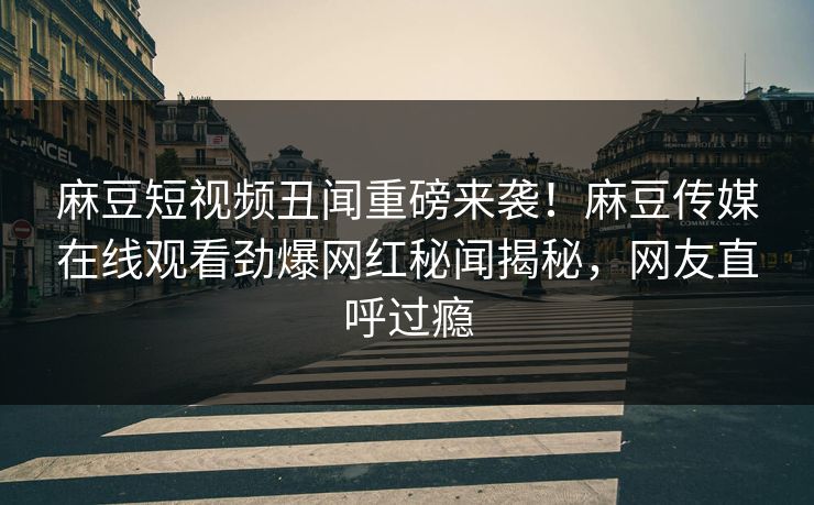 麻豆短视频丑闻重磅来袭！麻豆传媒在线观看劲爆网红秘闻揭秘，网友直呼过瘾