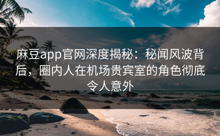 麻豆app官网深度揭秘：秘闻风波背后，圈内人在机场贵宾室的角色彻底令人意外