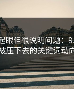 乍看不起眼但很说明问题：91视频的被压下去的关键词动向