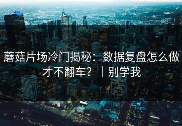 蘑菇片场冷门揭秘：数据复盘怎么做才不翻车？｜别学我