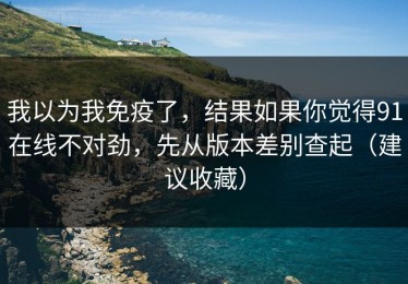 我以为我免疫了，结果如果你觉得91在线不对劲，先从版本差别查起（建议收藏）
