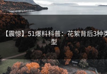 【震惊】51爆料科普：花絮背后3种类型