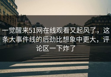 一觉醒来51网在线观看又起风了，这条大事件线的后劲比想象中更大，评论区一下炸了