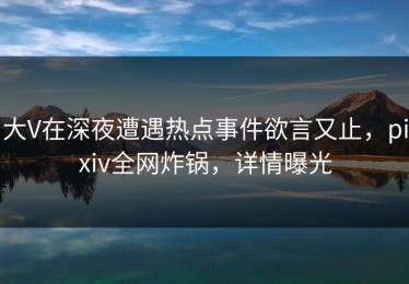 大V在深夜遭遇热点事件欲言又止，pixiv全网炸锅，详情曝光