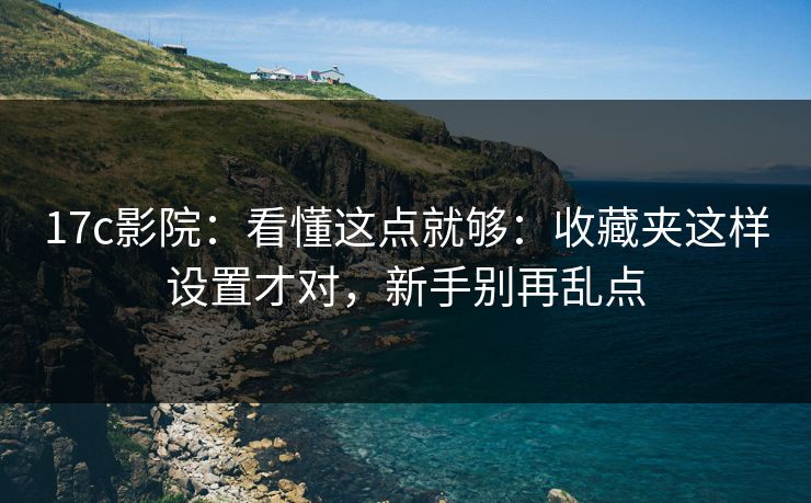 17c影院：看懂这点就够：收藏夹这样设置才对，新手别再乱点